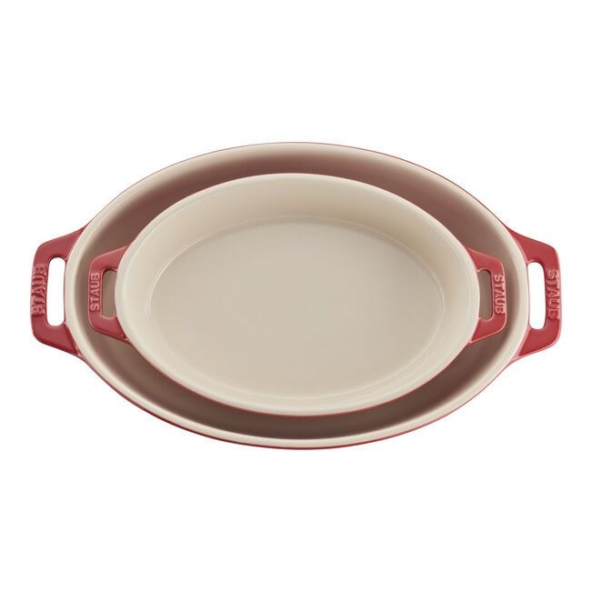 Staub Oval 2 piece Baking Set Cherry V8