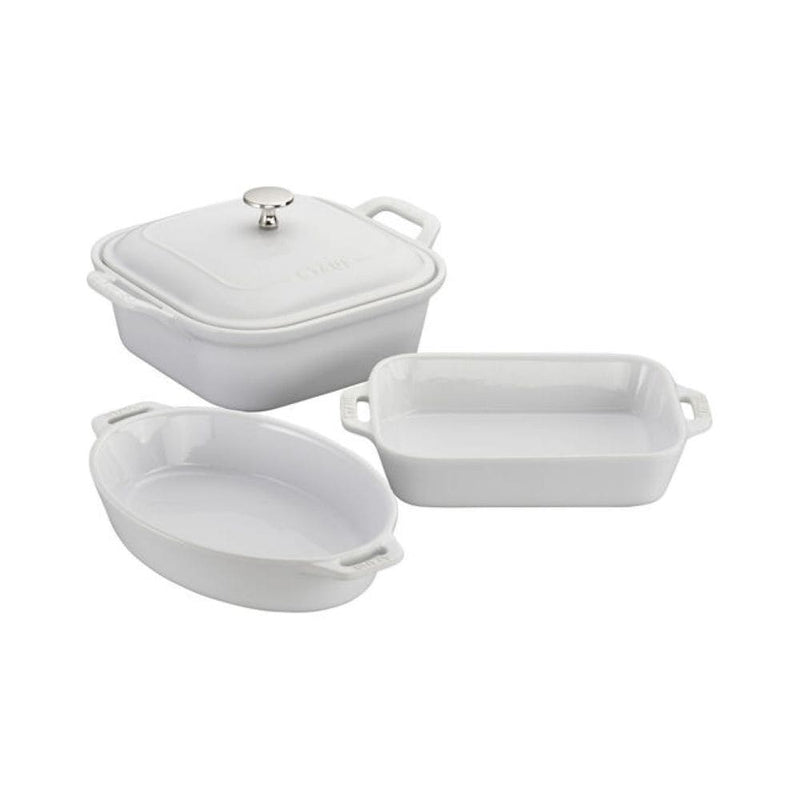 Staub White Non-Stick Ceramic Mixed Baking Set, 4-pc J2