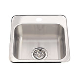 Steel Queen Drop-In 1-Hole Stainless Steel Sink, 15x15-in