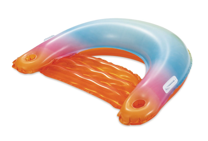 Stella and Finn Sunset Inflatable Ombre Pool Floating Chair with Cup Holders, Multi-Colour N6