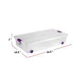 Sterilite ClearView Latch Wheeled Underbed Storage Box, 57-L