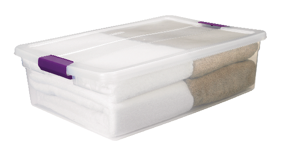 Sterilite ClearView Storage Box with Latched Lid, 30-L O4