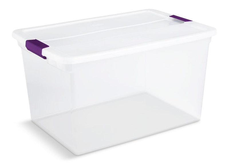 Sterilite ClearView Storage Box with Latched Lid, 62-L T4