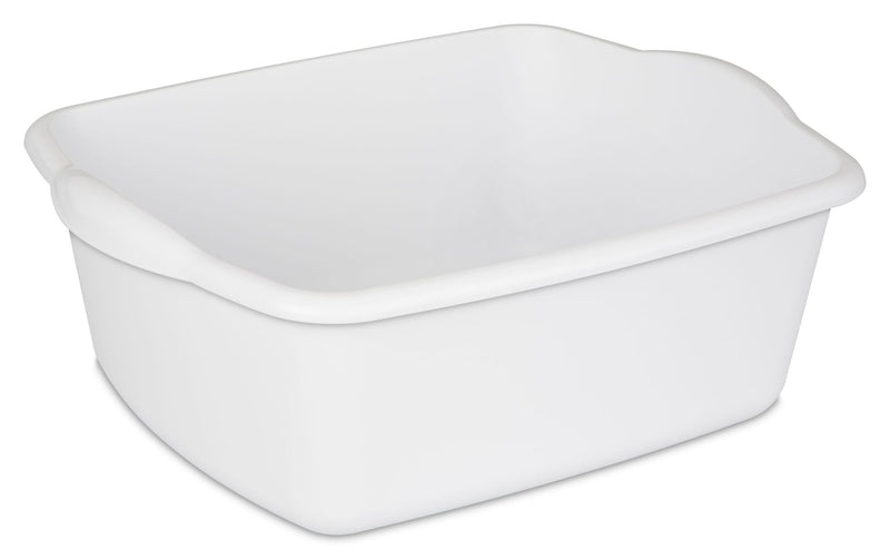Sterilite Plastic Kitchen Wash Basin/Dish Pan For Home & Camping, White, 12-Quart I0