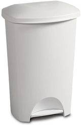 Sterilite Plastic Rectangular Step Garbage Can, White, 45-L