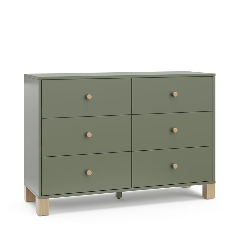 Storkcraft California 6-Drawer Olive/Driftwood Double Dresser/Chest R8