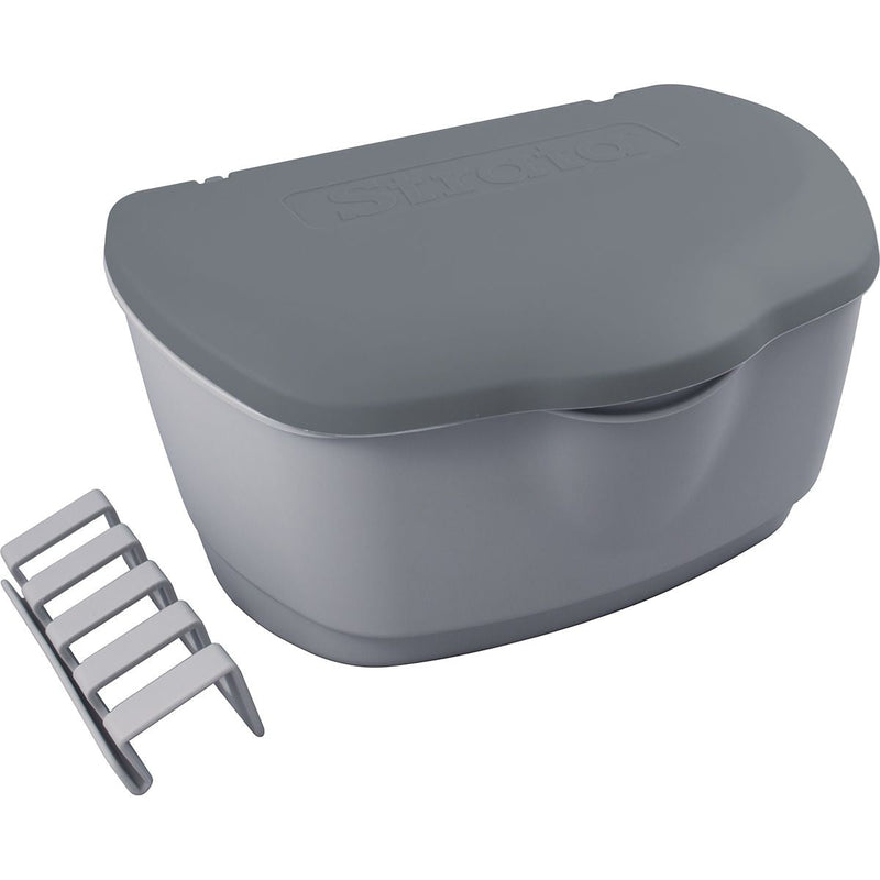 Strata Plastic Clothespin Box, Grey O9