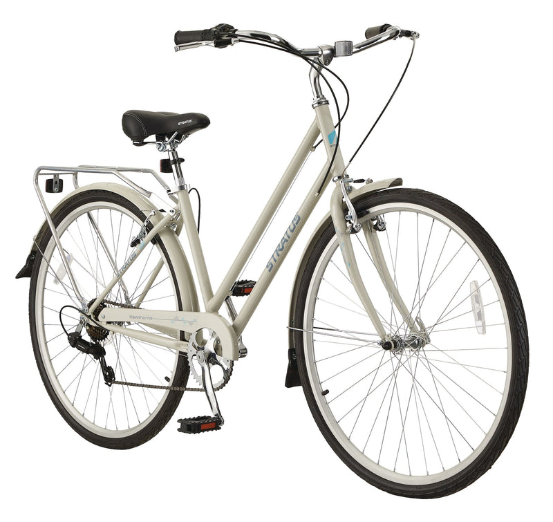 Stratus Hawthorne Adult Bike, 700C, 7-Speed, Alloy V-brakes, Grey J9