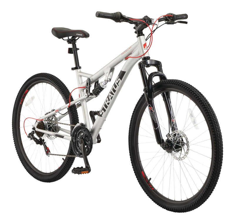 Stratus Parallax Dual-Suspension Mountain Bike, 27.5-in Wheel, Silver J0