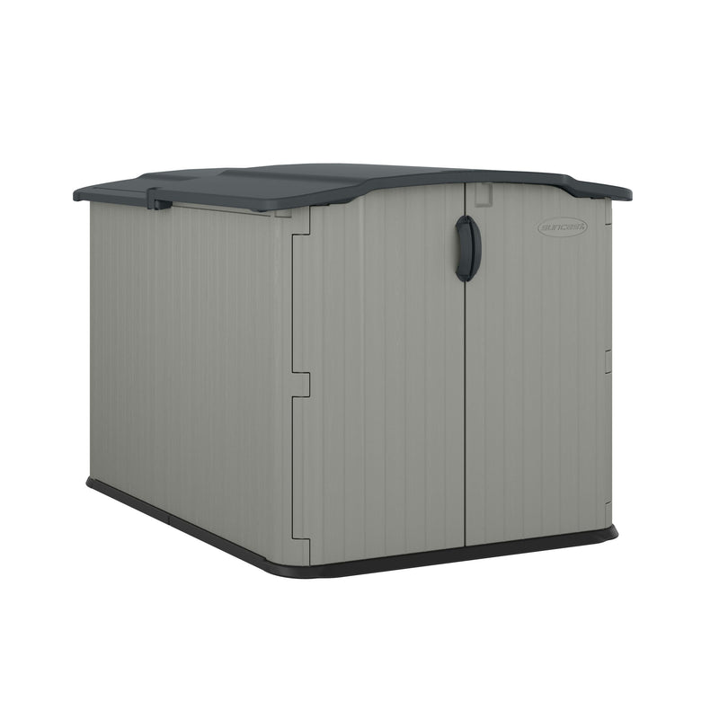 Suncast Glidetop 98-cu-ft Dove Grey Horizontal Shed V3