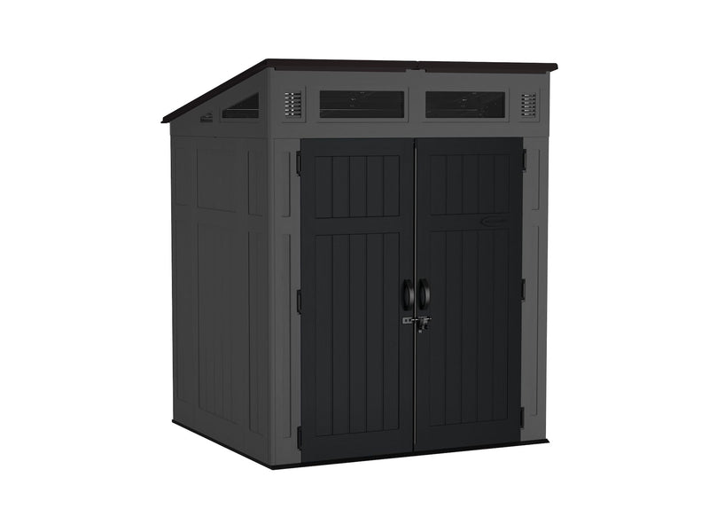 Suncast Modernist 6x5-ft Peppercorn/Black Storage Shed J9