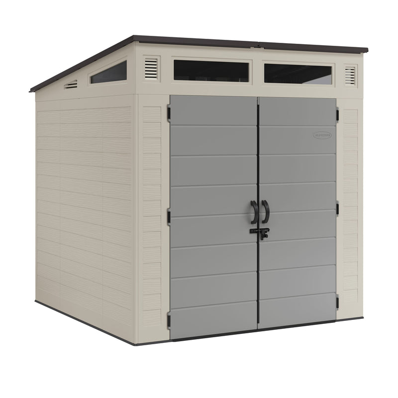 Suncast Modernist 7x7-ft Vanilla/Dove Grey Storage Shed F4