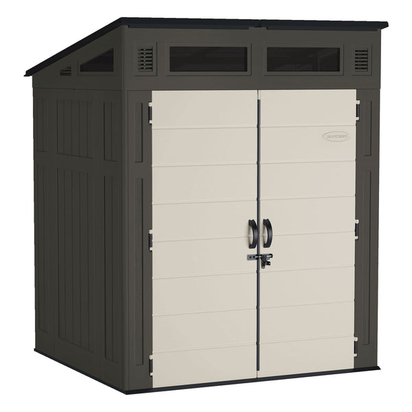 Suncast Modernist Outdoor Storage Shed, Grey, 6-ft x 5-ft Z7