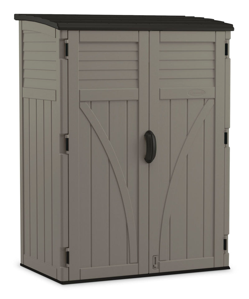 Suncast Outdoor Vertical Storage Shed, Stoney Grey, 404-Gal H9