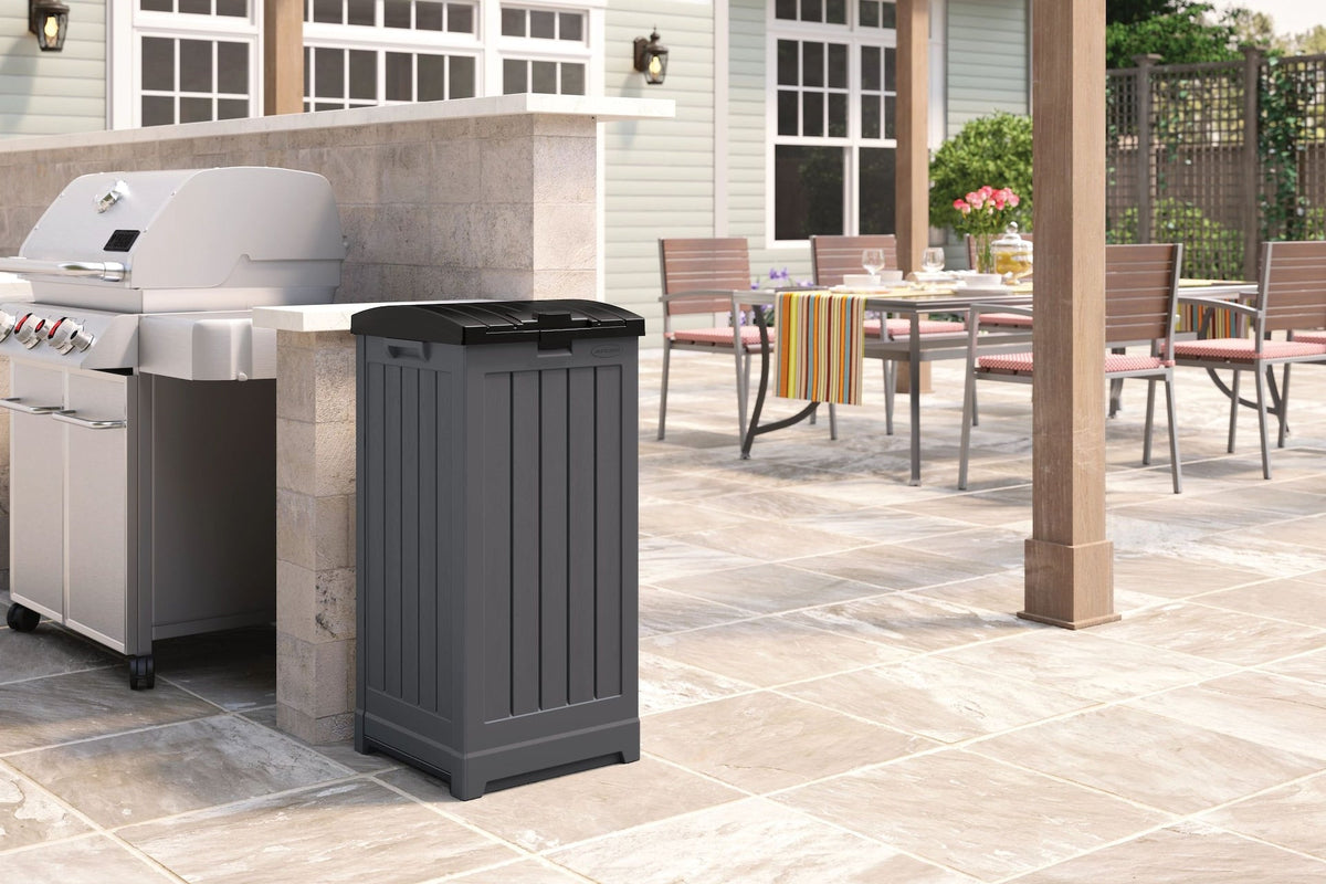Suncast Trash Hideaway Outdoor Garbage/Trash Refuse Container, 135L