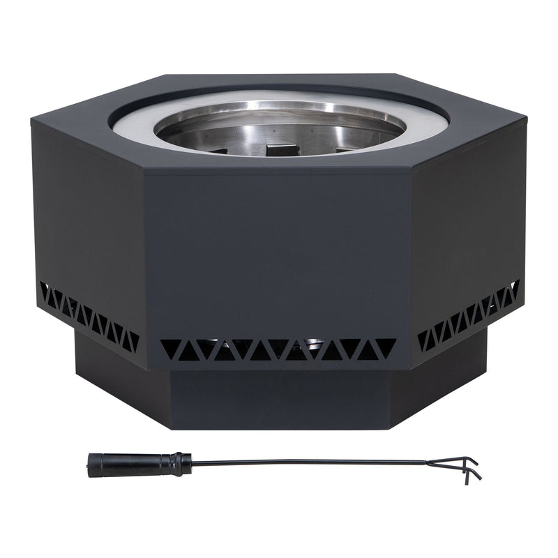 Sunjoy Lawrence Hexagonal Low Smoke Firepit, 28-in P9