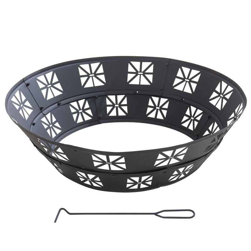 Sunjoy Shelton Fire Ring, Black D5