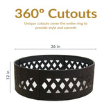 Sunnydaze Decor Cut Out Wood-Burning Fire Ring, 36-in