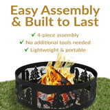 Sunnydaze Decor Forest Wilderness Fire Ring, 36-in