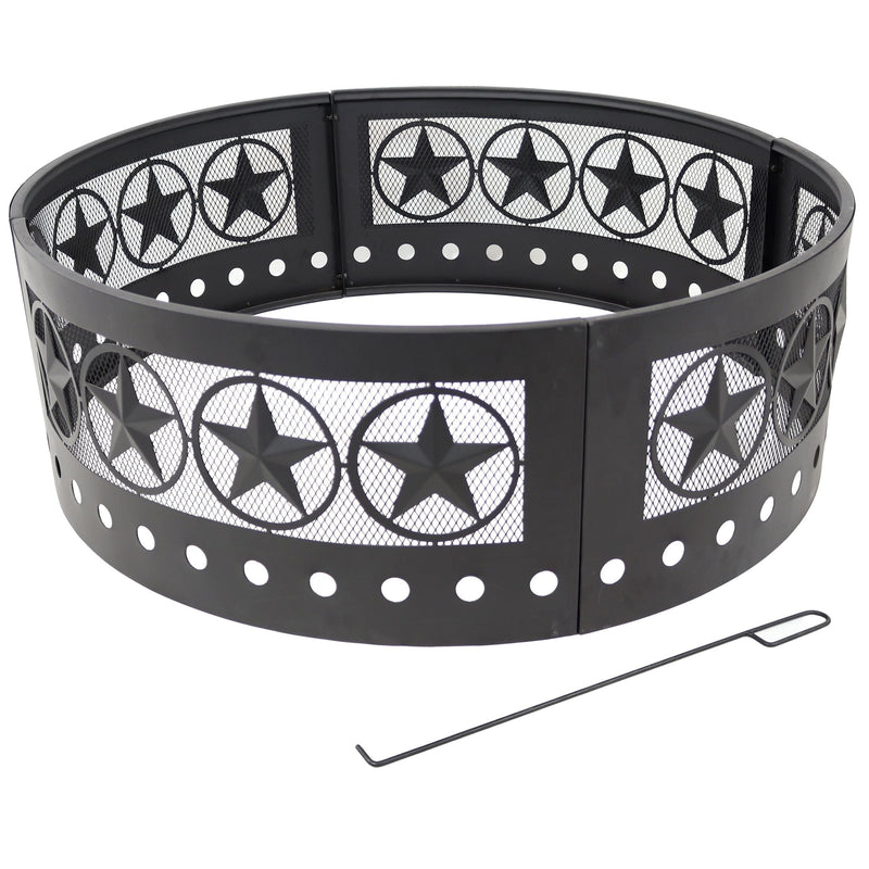 Sunnydaze Décor Heavy-Duty Steel Cut Out Campfire Ring, 36-in O9