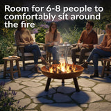Sunnydaze Decor Rustic Cast Iron Fire Bowl, 30-in