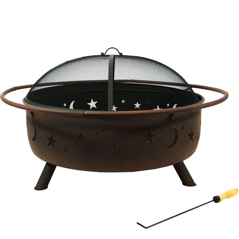 Sunnydaze Décor Steel Cosmic Fire Pit, Extra-Large, 42-in Q2