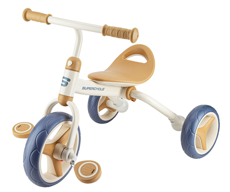 Supercycle 2-in-1 Toddlers & Kids' Tricycle with Detachable Pedals, 8-in, Beige W5