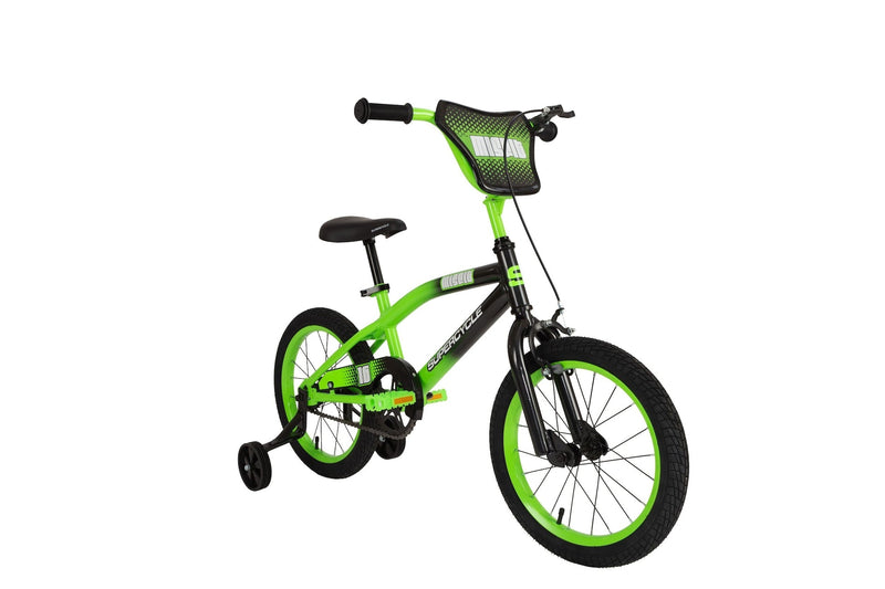 Supercycle Misfit Kids' Bike with Training Wheels, 16-in, Green A4