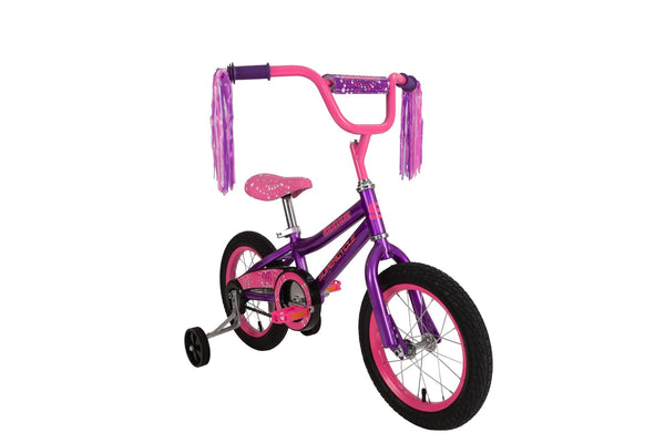 Supercycle Radium Kids' Bike with Training Wheels, Purple, 14-in Z8