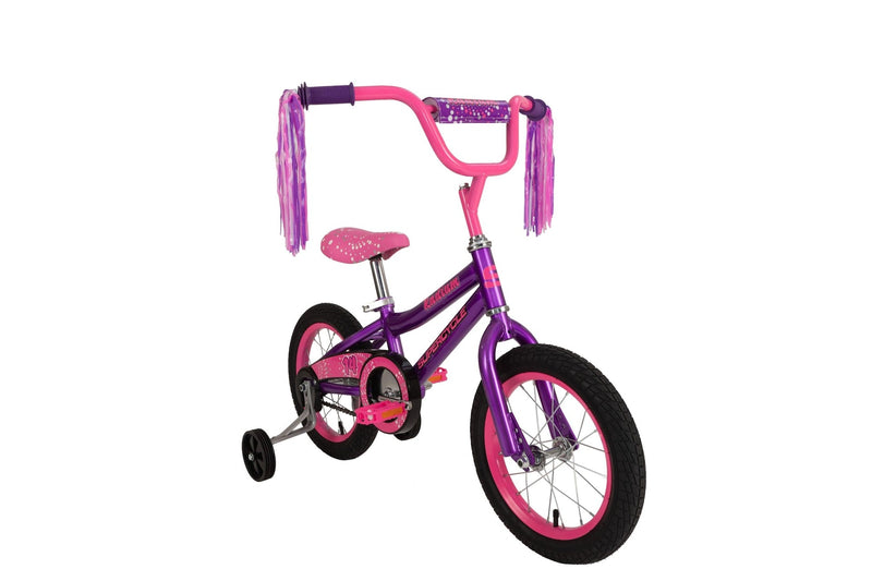 Supercycle Radium Kids' Bike with Training Wheels, Purple, 14-in Z8