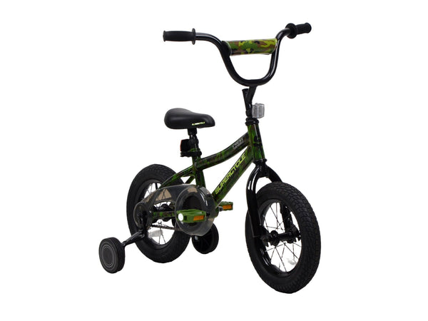 Supercycle Youth Bike with Hi-Ten Steel Frame, 12-in, Camo A6