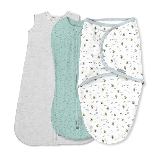 SwaddleMe Comfort Easy Change Swaddle, Little Bees, Small/Medium, 3-pk L7