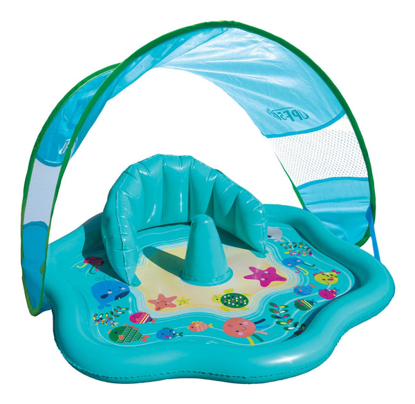 Swim School Inflatable Baby Splash Mat with Canopy, 28-in, Ages 6-18m M1