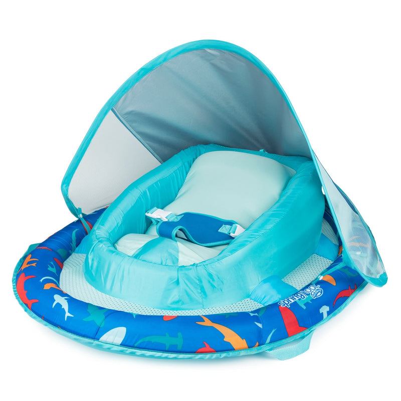 Swimways Floating UV-Protected Infant Spring Float with Handles & Sunshade, Shark Design, Ages 3-9 months B2