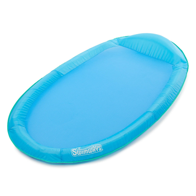 Swimways Inflatable Spring Float Pool Lounger, 66 x 40-in, Blue H3