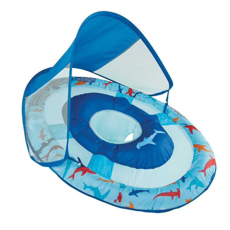 Swimways Sun Canopy Inflatable Baby Spring Float for Kids 9-24 Months, Shark Design B3