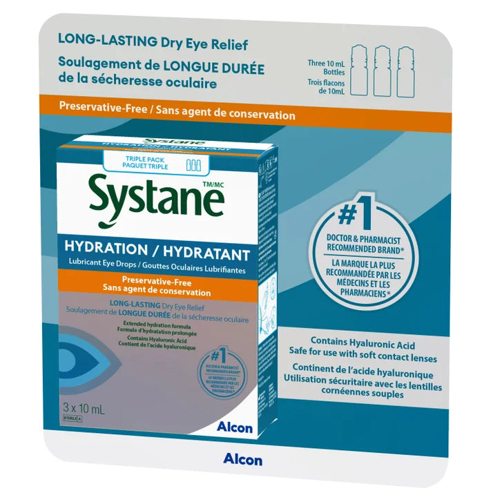 Systane Hydration Eye Drops, 3 x 10 mL D8