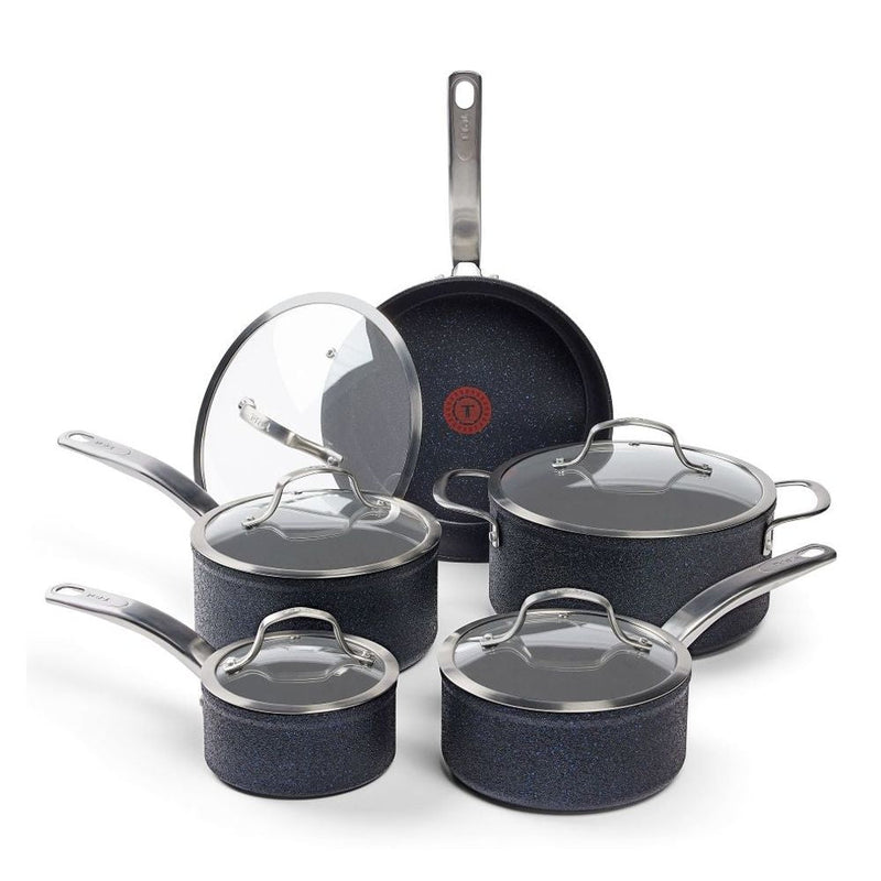 T-fal StoneShield 10-pc Cookware Set with DefenseShield Technology, 6-Multilayer Construction, Induction Safe H0