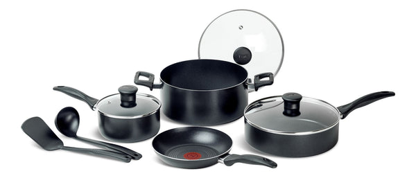 T-fal Viva Non-Stick Cookware Set, Black, 9-pc O3