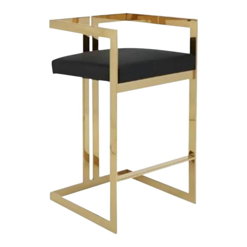 Take Me Home Black Cushioned Harvey Stool with Gold Frame Y5