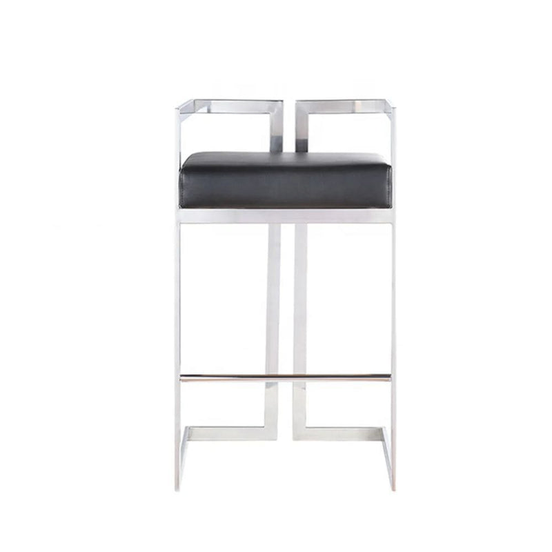 Take Me Home Black Cushioned Harvey Stool with Silver Frame J0