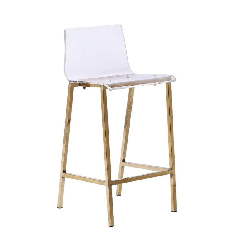 Take Me Home Clear Finish Sasha Stool with Gold Frame C9