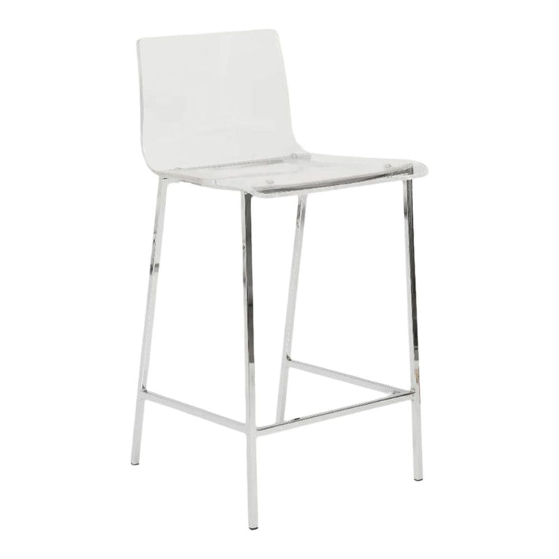 Take Me Home Clear Finish Sasha Stool with Silver Frame L5