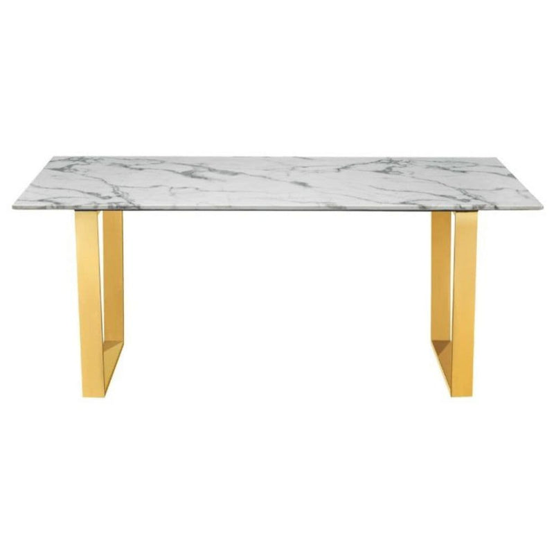 Take Me Home Rectangle Faux Marble Dining Table D3