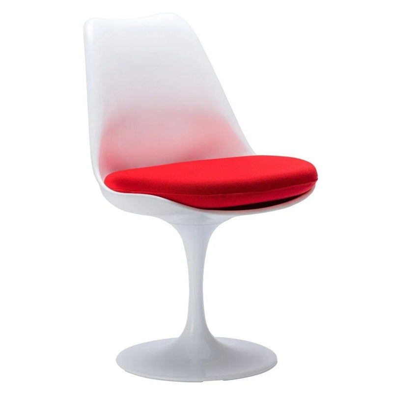 Take Me Home Tulip Chair Armless Chair, Fiberglass, Red W8
