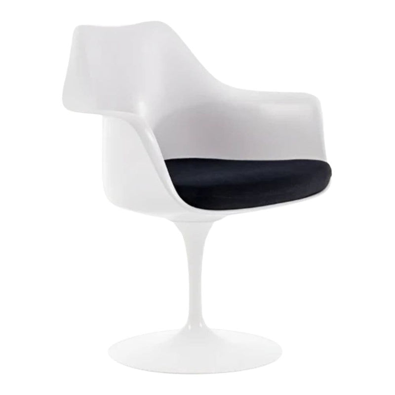 Take Me Home Tulip Chair with Arm, Fiberglass, Black F3