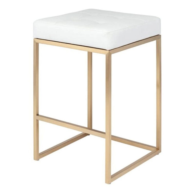 Take Me Home White Stainless Steel Pipe Counter Stool N6