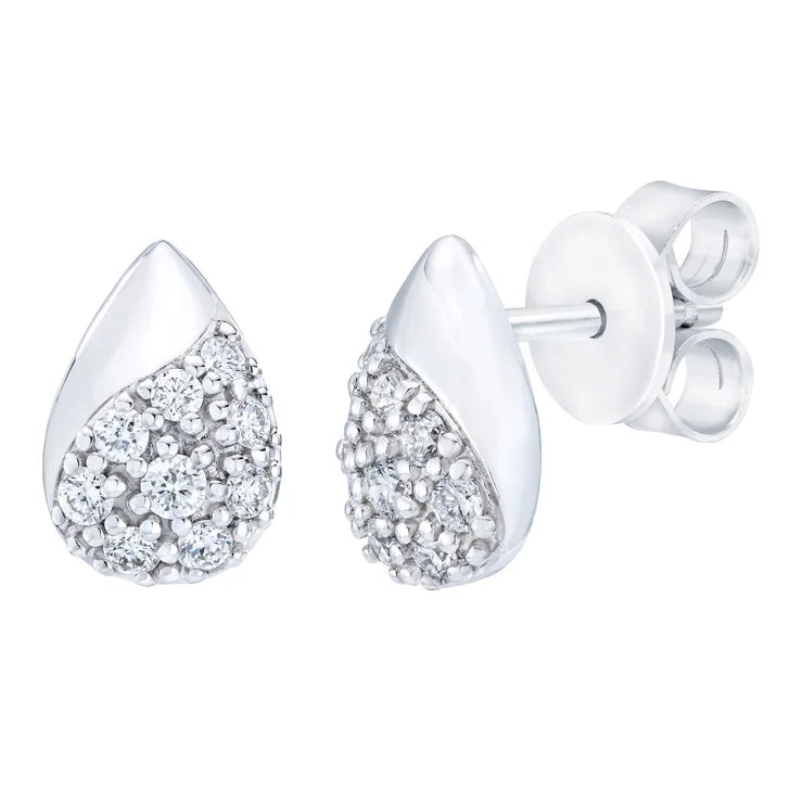Teardrop Shaped Round Brilliant Diamond Earrings (0.32 ctw) D7
