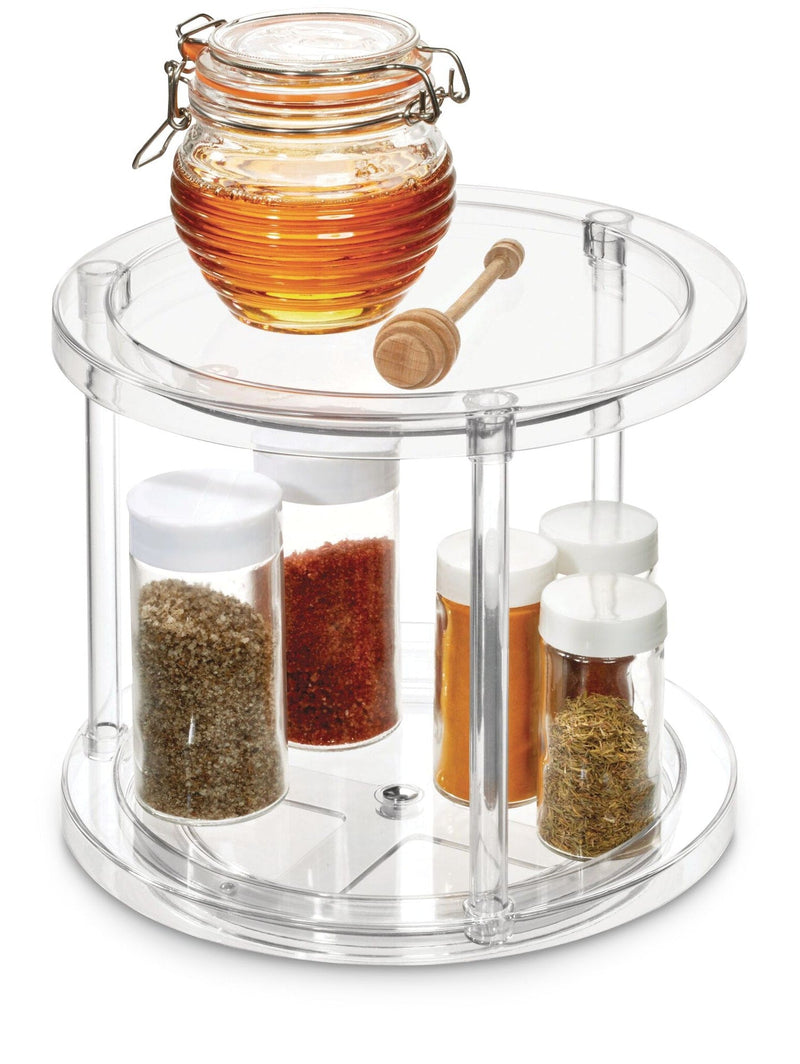 The Home Edit by iDESIGN Clear 2-Tier Rotating Turntable Organizer Z5