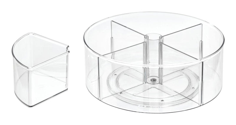 The Home Edit by iDESIGN Clear Divided Rotating Turntable Organizer F5
